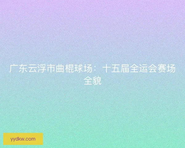 广东云浮市曲棍球场：十五届全运会赛场全貌